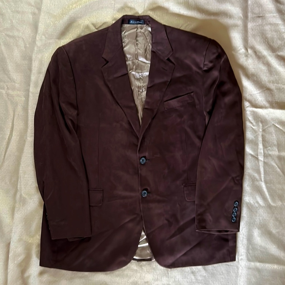 Men’s Vegan Suede Suit Coat